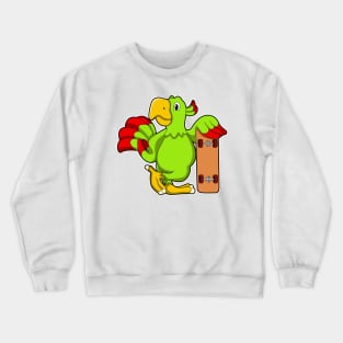 Parrot as Skater as Skateboard Crewneck Sweatshirt